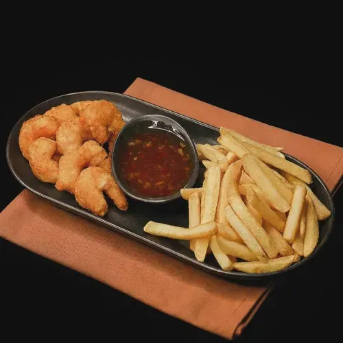 Creveti pane cu cartofi si sos